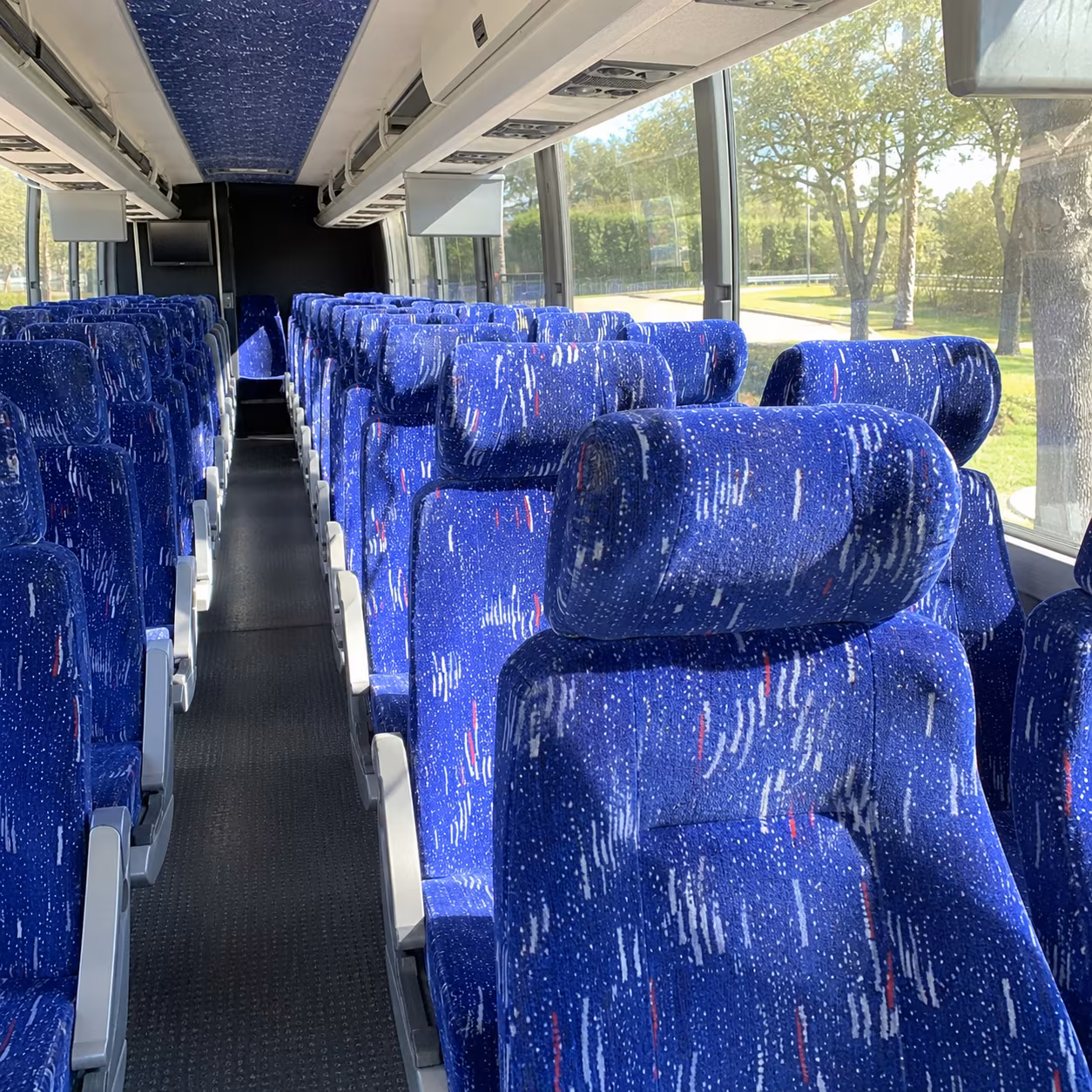 warren charter bus rental interior